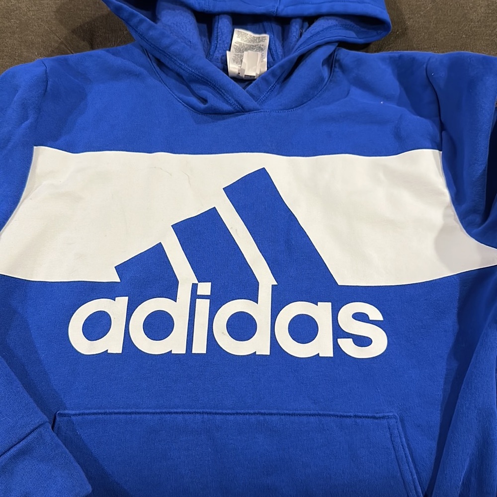 Adidas blue sweatshirt size medium 10/12 - Picture 2 of 2